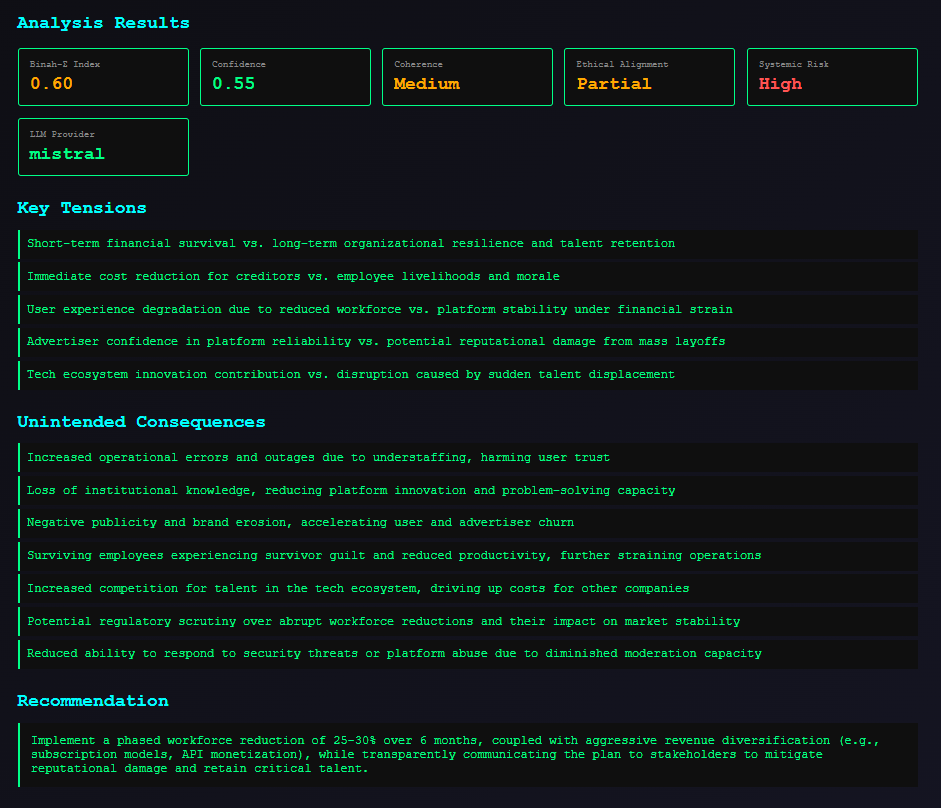 Binah-Σ Decision Analysis Example